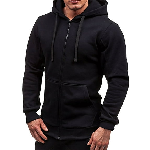 Oxodoi Sales Hoodies for Men, Mens Hoodies Zipper Hooded Sweater Coat Men's Solid Color Cardigan Men's Fashion Hoodies & Sweatshirts