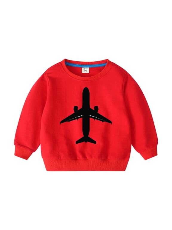 Toddler Boys Sweatshirt Round Neck Cotton Long Sleeve Sweatshirt 2-10T