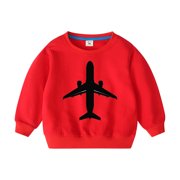 Oxodoi Toddler Boys Sweatshirt Round Neck Cotton Long Sleeve Sweatshirt 2-10T