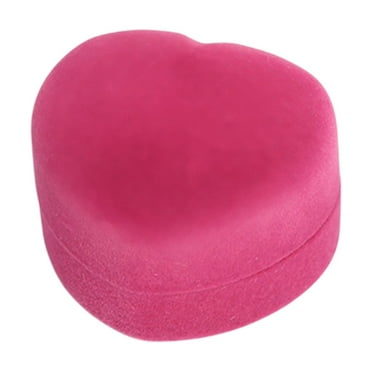 Zonao Valentine's Day Gift-Heart shaped Flocking Ring Box Flip Lid Ring Storage Box Proposal Jewelry Gift Packaging Storage