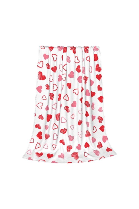 Zonao Valentine's Day Throws,Love Print Blankets and Throws Throws for Couch Warm Throw Blanket Soft Plush Blanket 29.55x39.37in