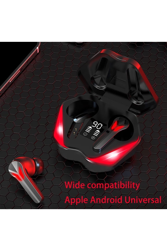 Wireless Bluetooth Headset,Low Latency Gaming Earbuds,In-Ear Bluetooth 5.2 with Digital Display and Light Effects