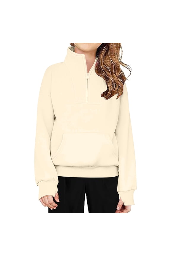 Womens Hoodies Half Zip Sweatshirts Fleece Jackets Tops Oversized Pullover Fall Outfits 2025 Winter Fashion Clothes