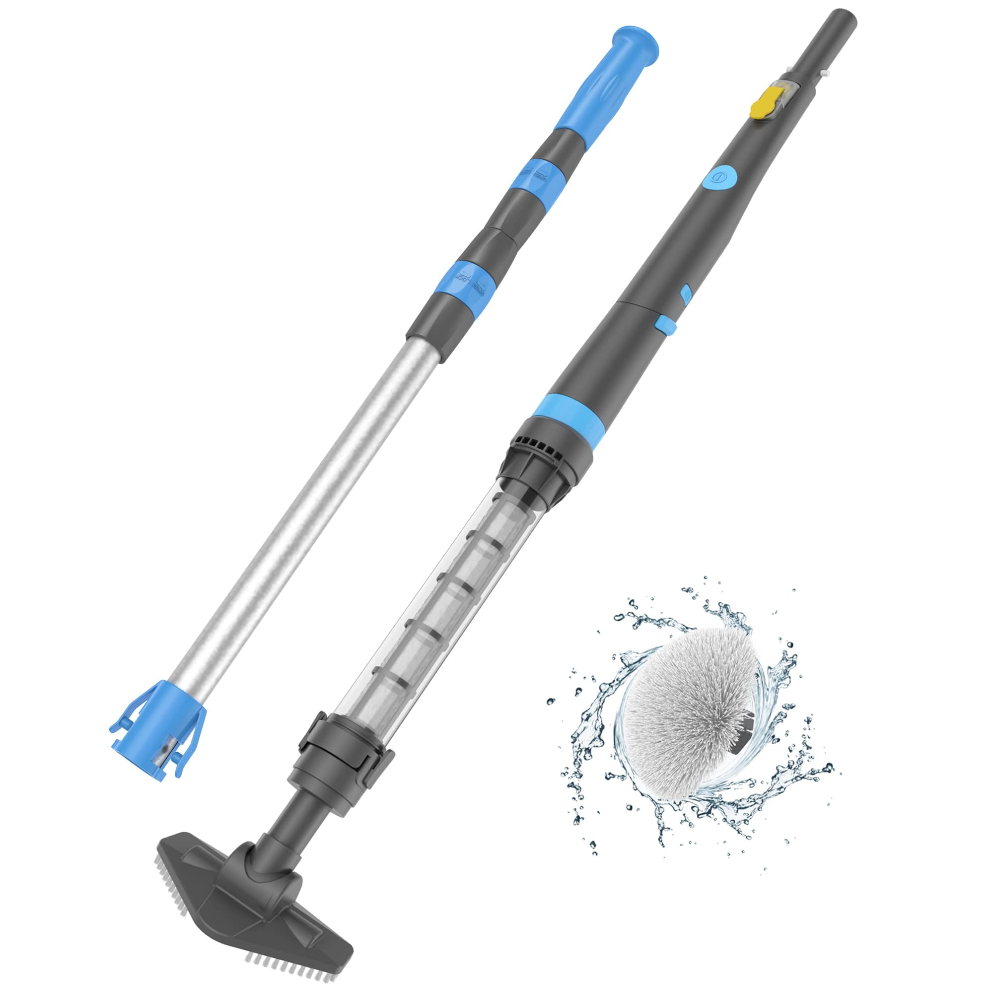 Oxseryn Cordless Pool Vacuum, Handheld Pool Cleaner with Round Brush