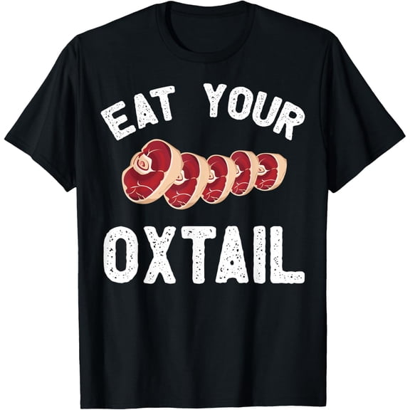 Oxtail Apparel | Funny Amazing Oxtails Lover Design T-ShirtMen and women, Black T-shirt, size: Extra large