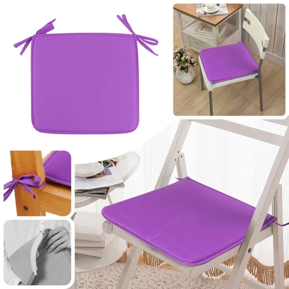 Oxuiew Square Strap Garden Chair Pads Seat Cushion for Outdoor Bistros Stool Patio Dining Room, One Size, 2Pc, Purple