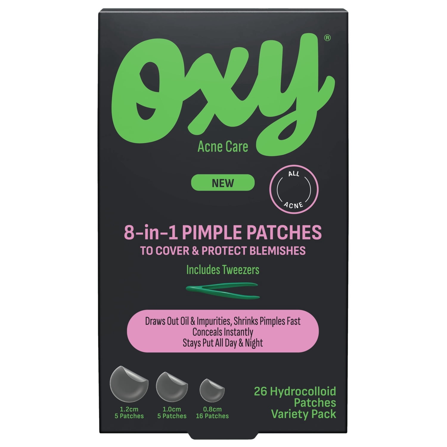 Pimple Protection Oxy 8 IN 1 Pimple Acne Patches, Invisible, Sweat & Waterproof ...