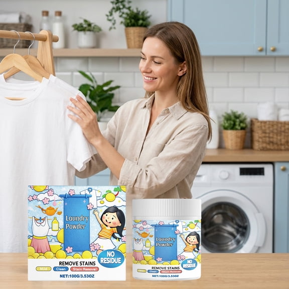 Oxy Bubble Cleaning Powder - Effective Stain Remover, Mite Eliminator, Laundry Detergent for Clothes and Fabrics