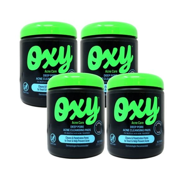 OXY Acne Care Deep Pore Acne Cleansing Pads, 90 Count (Pack of 4)