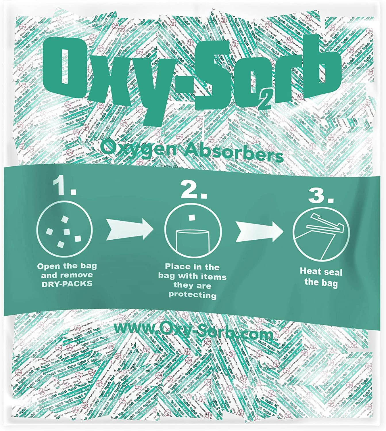 Oxy-Sorb 500cc Oxygen Absorber Packets, 100 Pack - Long Term Food ...