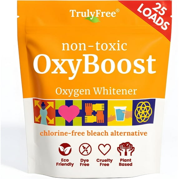 OxyBoost - Oxyn Whitener & Clothes Stain Remover Laundry Deternt Powder with Sodium Perte Brightens Whites Safe for Colors Non-Chlorine, ntle Yet Powerful Pack of 1