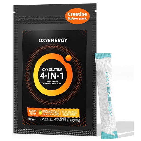 OxyEnergy 7 Strips/Bag 4-in-1 Creatine Supplement, Advanced Creatine Matrix for Strength and Recovery Support