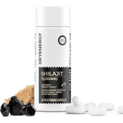 OxyEnergy Shilajit for Men,15000MG,301 Extract Strength,Maximum Potency Authentic Himalayan Shilajit,Immune Support, Energy & Cognition,60 Vegan Capsules,30 Days Supply