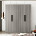 thumbnail image 1 of OxyLife Armoire Wardrobe Closet with 4 Doors & 2 Hanging Rods, Wooden Clothing Storage Cabinet for Bedroom,Grey, 1 of 8