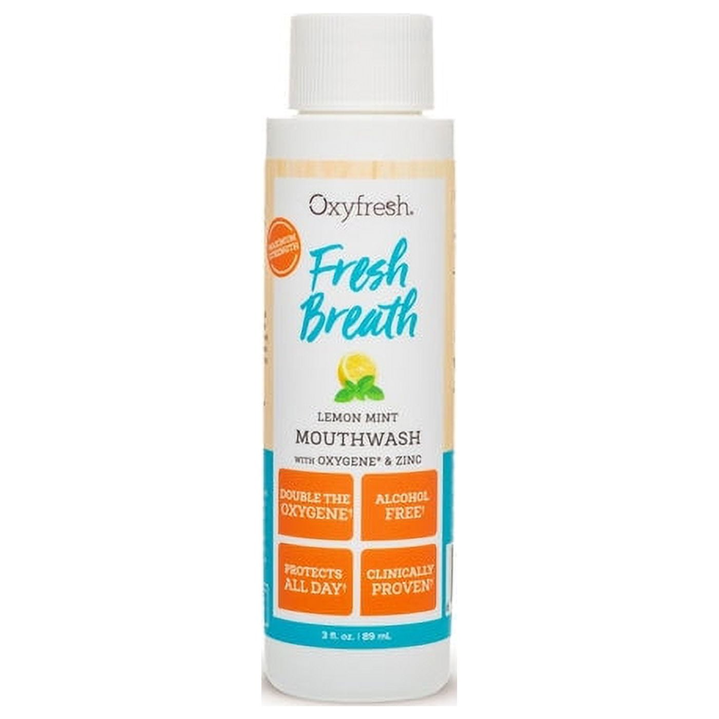 Oxyfresh 790 Fresh Breath Lemon Mint Mouthwash With Oxygene & Zinc 3 Oz