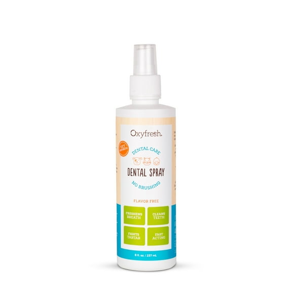 Oxyfresh Advanced Pet Dental Spray Instant Pet Fresh Breath: Easiest No Brushing Pet Dental Solution for Dogs and Cats Best Way to Fight Pet Plaque, Keep Teeth & Gums Healthy. 8oz.