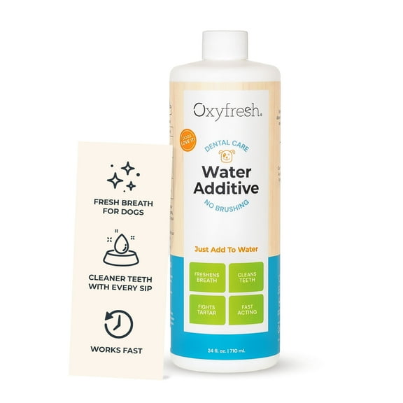 Oxyfresh Premium Dog Dental Water Additive, Best Way to Eliminate Bad Breath for Dogs, Teeth Cleaning Made Easy, 24 Ounce