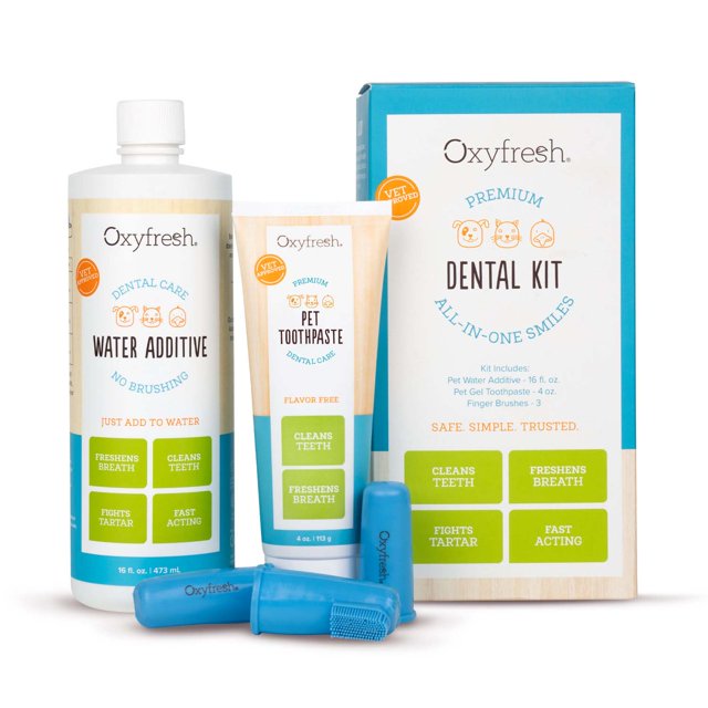 Oxyfresh Premium Pet Dental Kit for Dogs & Cats Easy Solution for Pet