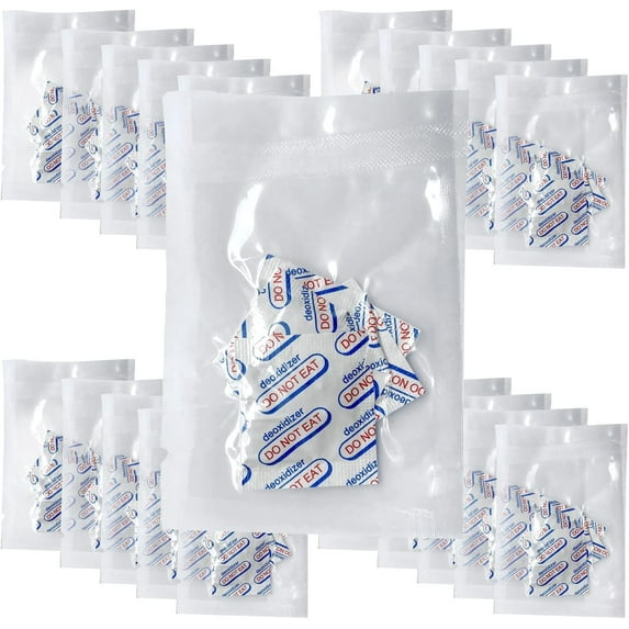 Oxygen Absorbers For Food Storage 200cc ( 5 pcs in Vacuum Sealed Bag x 24, Total 120 Packets ) O2 Absorbers Food Grade Oxygen Absorbers Oxygen Packets For Food Storage Oxygen Remover Absorb Observers