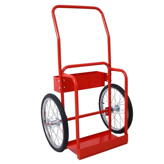Oxygen Acetylene Cylinder Cart Dolly - Dual Tank 20" Pneumatic Wheels - 220lb Capacity Welding Gas Cylinder Hand Truck