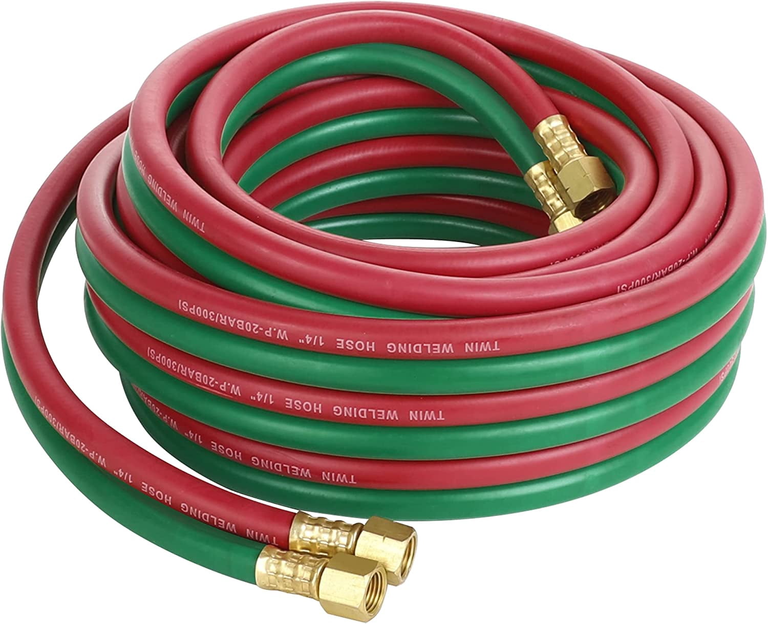 Oxygen Acetylene Hose 1/4-Inch × 25 Feet with 9/16”-18 B fittings ...