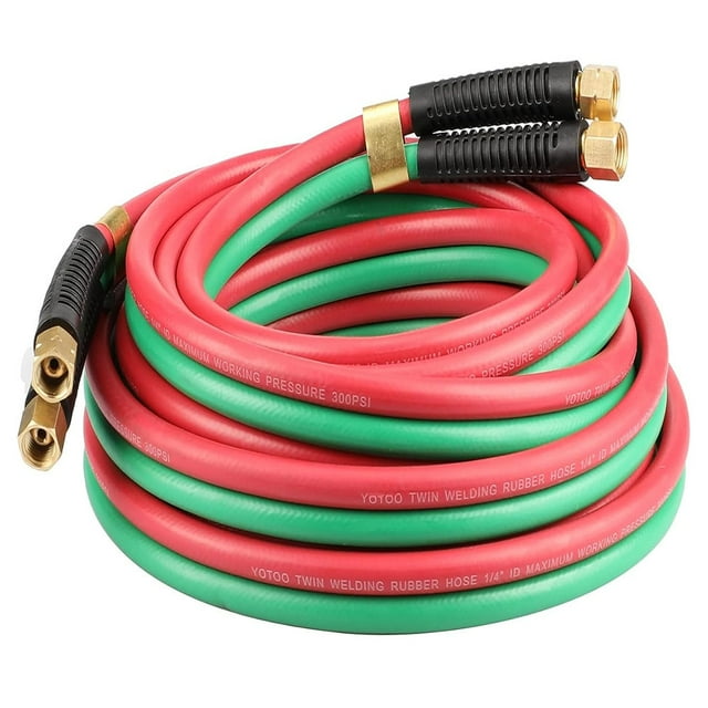 Oxygen Acetylene Hose,Torch Hose 1/4 25ft with 9/16"-18 B Fittings