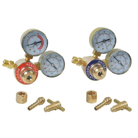 Oxygen & Acetylene Solid Brass Regulator for Welding Victor Gas Torch Cutting - CGA540 and CGA200