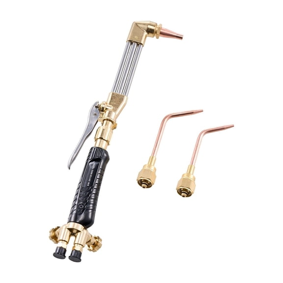Oxygen Acetylene Torch Kit, 12PCS Welding Cutting Set, 177 inch Twin Hose, Regulators & Nozzles for Welding, Cutting, Brazing - Professional & DIY Use