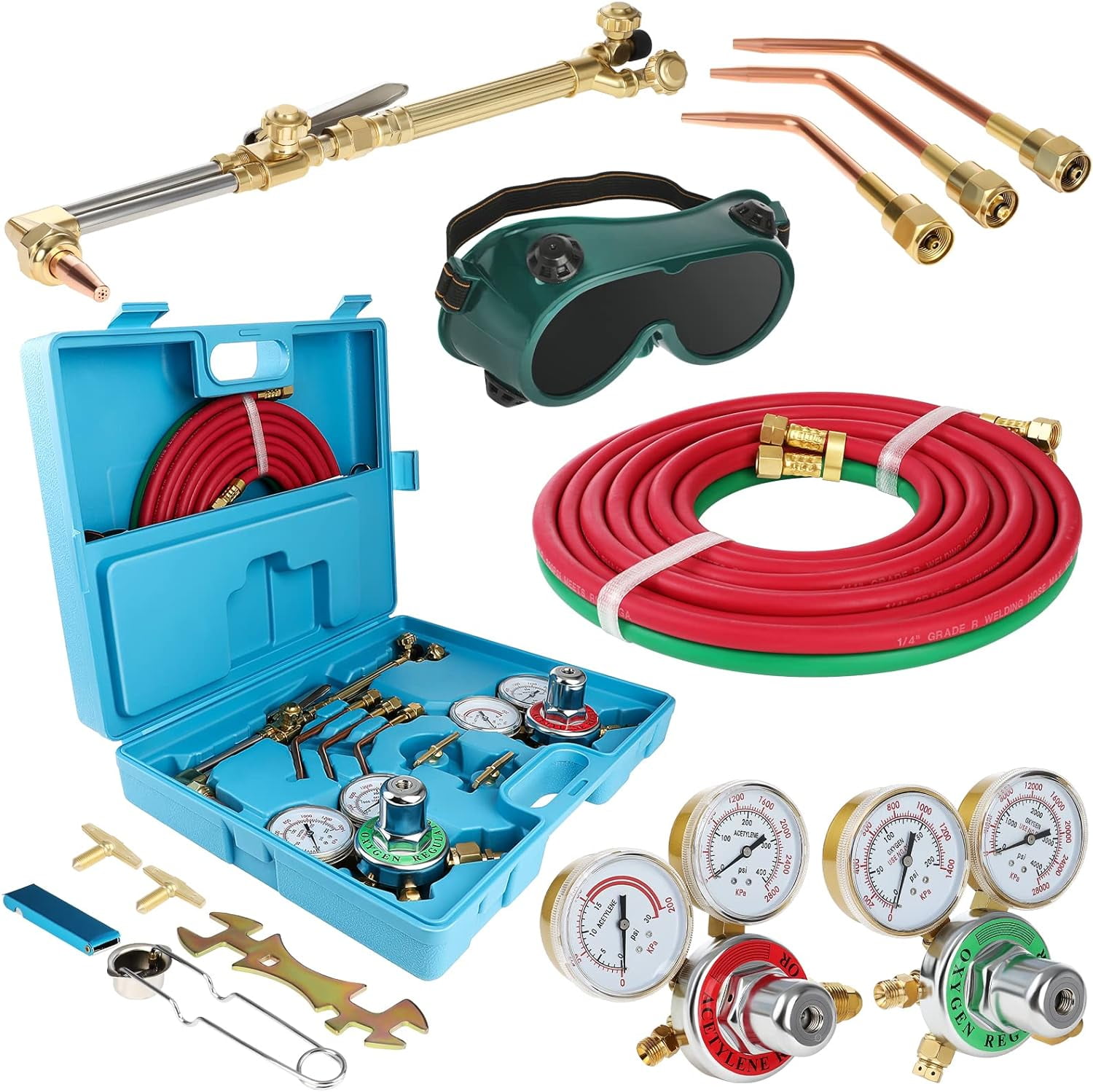 Oxygen Acetylene Torch Kit Oxy Gas Welding Cutting Brazing Set Portable