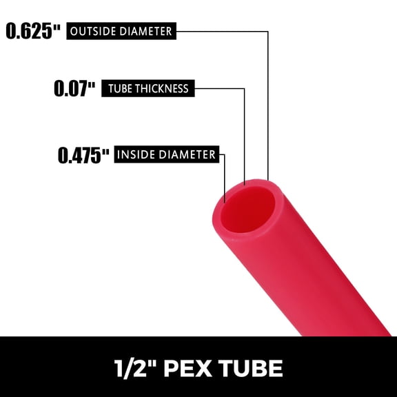 Oxygen Barrier PEX Tubing - 1/2"x900 Feet Tube Coil - EVOH PEX-B Pipe for Residential Commercial Radiant Floor Heating Pex Pipe (1/2"O2-Barrier,900Ft/Red)