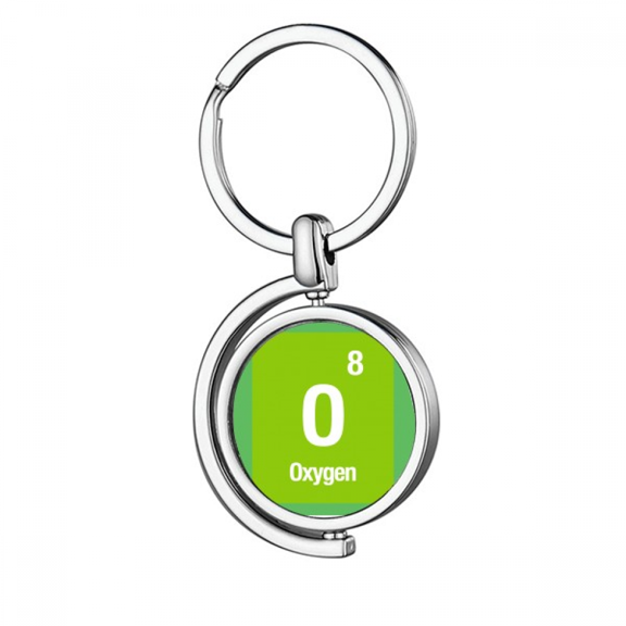 Oxygen Checal Element Science Rotating Keychain Metal Keyring Holder