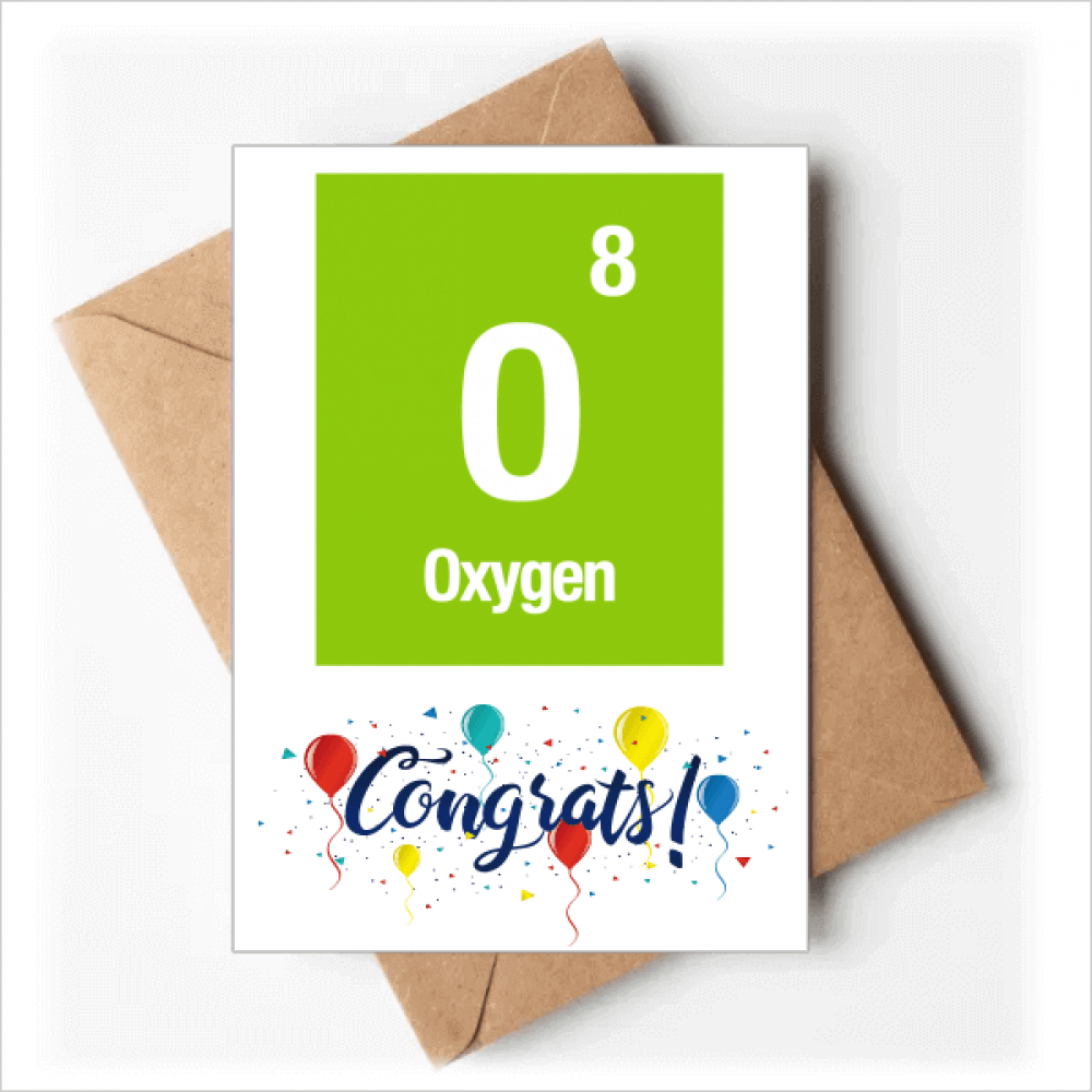 Oxygen Checal Element Science Wedding Cards Congratulations Greeting