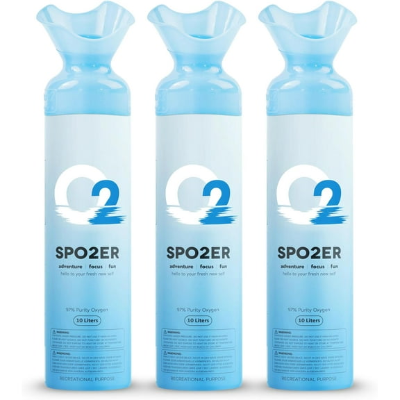 Oxygen Cylinder 97% Pure Oxygen 10 Liter Portable Can, Portable Oxygen, Ideal for High Altitude & Reduce Recovery Time, 3 Oxygen Tanks