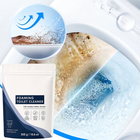Oxygen Foam Toilet Bowl Cleaner Powder Fast Dissolving formula for Hard Water Rings Lime Scale Rust Deposits Fresh Scent Value Size Pack for Bathroom Home Apartment Rental Property