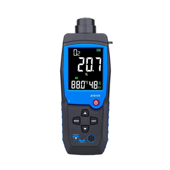 Oxygen Gas Analyzer O2 Tester Meter Air Quality Monitor Temperature Thermometer
