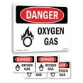 thumbnail image 1 of Oxygen Gas OSHA Danger Aluminum Sign 10 Inch x 7 Inch - 5 Pack, 1 of 8