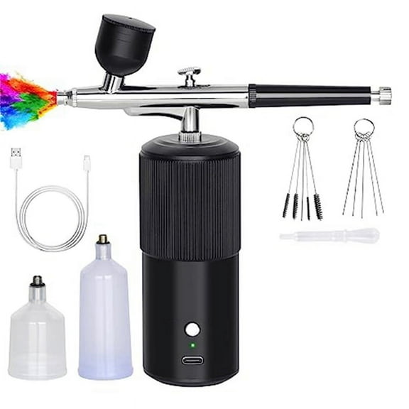 Airbrush Kit - Rechargeable Handheld Airbrush Compressor, Professional Cordless Auto AirbrushGun, for Nail Art, Makeup B