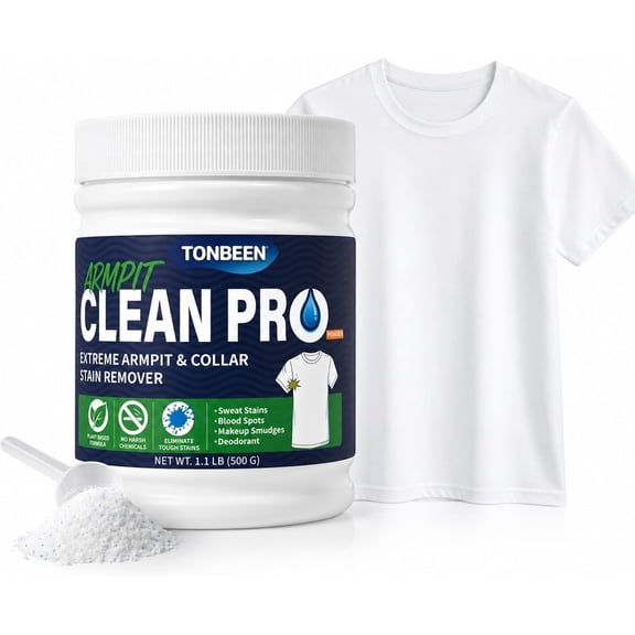 Oxygen Laundry Powder, Sweat & Deodorant Armpit Stain Remover for Clothes, Hyper Concentrated & Suitable for Multi-Stain, Yellow Oil Spot Tough Stain Build Up Remover, Gentle On Fabrics - 1.1 lbs