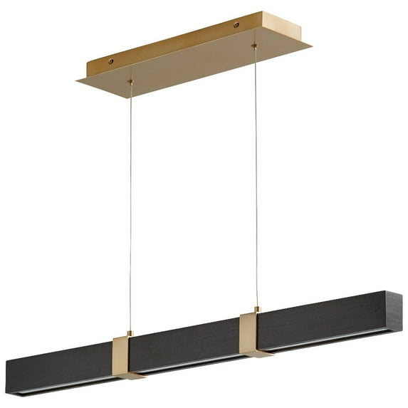 3-36-1540 Oxygen Lighting Decca - 35.75 Inch 23.6W 1 LED Pendant-Aged Brass/Black Oak Finish