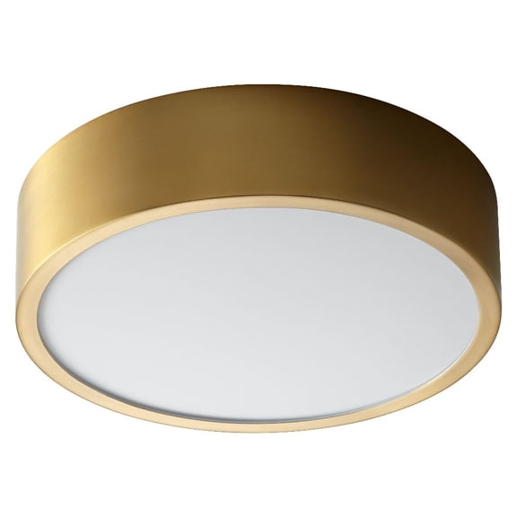 32-601-40-EM-Oxygen Lighting-Peepers - 23.8W 1 LED Flush Mount with Emergency-3.25 Inches Tall and 10 Inches Wide-Aged Brass Finish