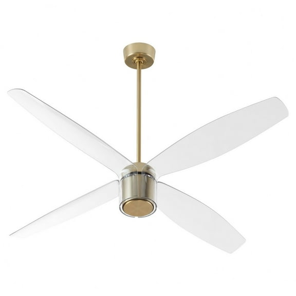 3-116-40 Oxygen Lighting Samaran - 4 Blade Ceiling Fan-14 Inches Tall and 60 Inches Wide-Aged Brass Finish