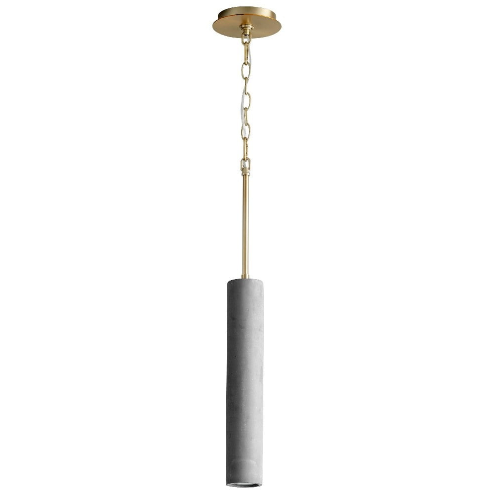 Mini Totem LED Pendant in Aged Brass and Dark Gray Finish