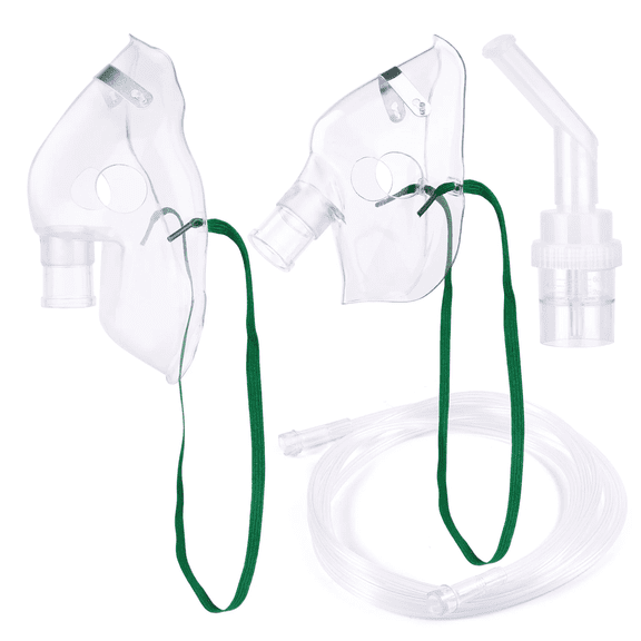 Oxygen Mask with Adjustable Nose Clip, Clear Finish-Measuring cup