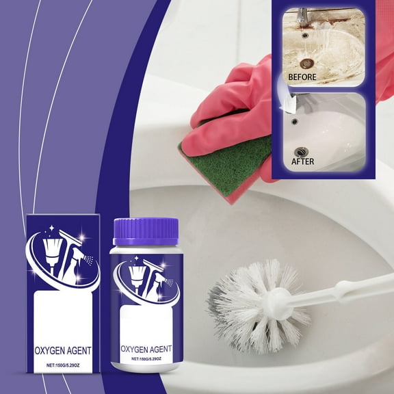 Oxygen Powered Multi-Surface Cleaning Powder, Descaling & Stain Remover for Bathroom & Kitchen Tiles