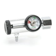 Oxygen Regulator 0-8LPM, CGA-540 Gauge   Brass Sleeve - 12 Preset Flow Settings - Dependable Oxygen Regulator Grey
