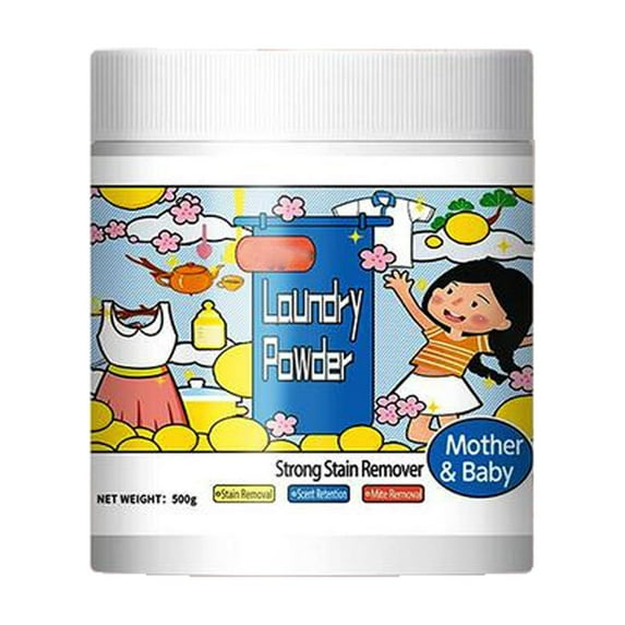 Oxygen Stain Remover Powder Chlorine-Free 500g Concentrated Laundry Booster For Whites And Colors Removes Milk Sweat Oil Fruit Stains