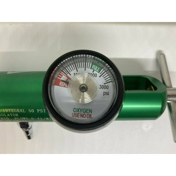 Oxygen Tank Regulator Model 0-4 LPM. Barb Outlet NEW