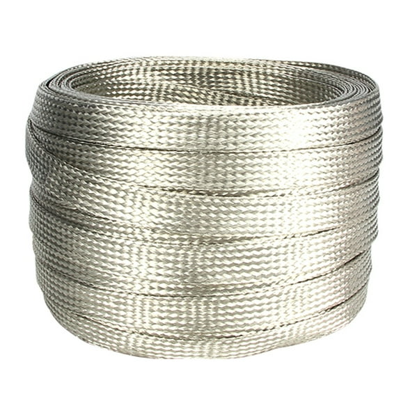 Oxygen-free copper wire of tinned flat copper braided grounding wire can be welded (width: 28mm, thickness: 2.5mm, length: 1m)