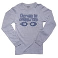 thumbnail image 1 of Oxygen is Overrated Swimming Goggles Graphic Men's Long Sleeve Grey T-Shirt, 1 of 2