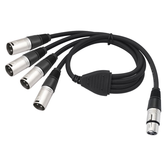 OxygenFree Coppers 3Pin XLR Female To 4 Male Balanced Sound Splitter 60Cm For Sound Equipment